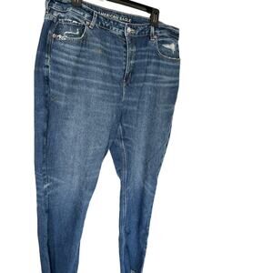 NEW American Eagle Strigid Mom Jean Hi Waist, Ankle, Deep Blue Size 16R